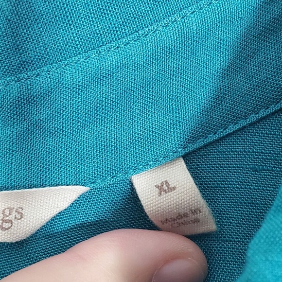 Soft Surroundings Women Linen Tunic Top Size XL 3/4 Sleeve‎ Vacation Beachy - Picture 7 of 13